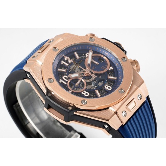 Hublot-Big Bang Unico 42mm RG/RU Skeleton Blue Dial BBF HUB1280