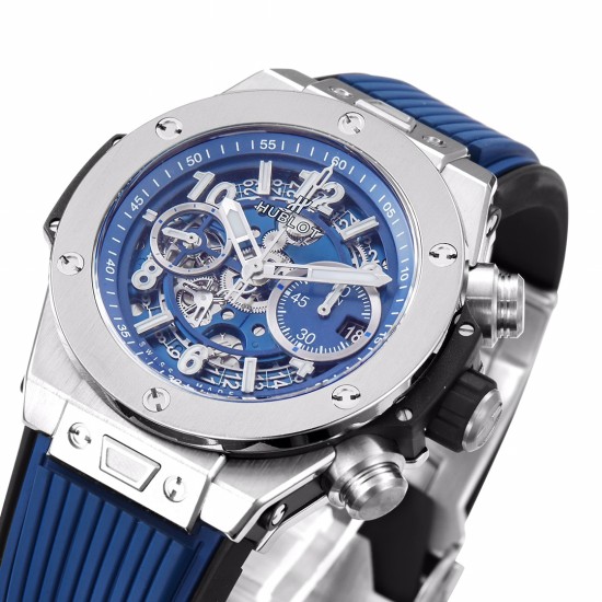 Hublot-Big Bang Unico 42mm TI/RU Skeleton Blue Dial BBF HUB1280