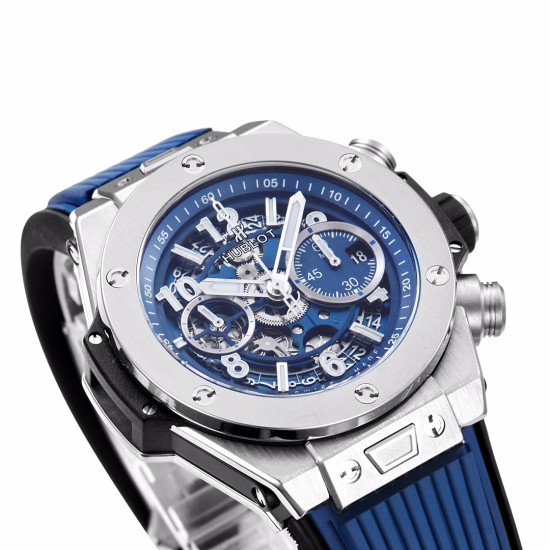 Hublot-Big Bang Unico 42mm TI/RU Skeleton Blue Dial BBF HUB1280