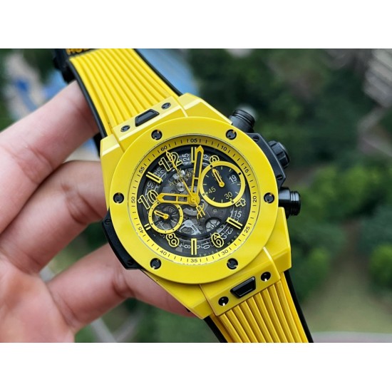 Hublot-Big Bang Unico 42mm Yellow Magic Ceramic/RU Skeleton Dial BBF A1280