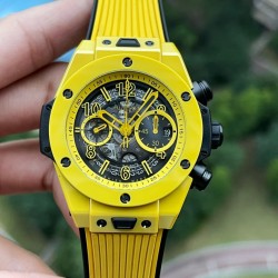 Hublot-Big Bang Unico 42mm Yellow Magic Ceramic/RU Skeleton Dial BBF A1280