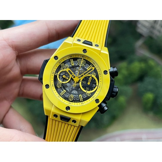Hublot-Big Bang Unico 42mm Yellow Magic Ceramic/RU Skeleton Dial BBF A1280
