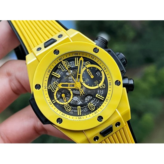 Hublot-Big Bang Unico 42mm Yellow Magic Ceramic/RU Skeleton Dial BBF A1280