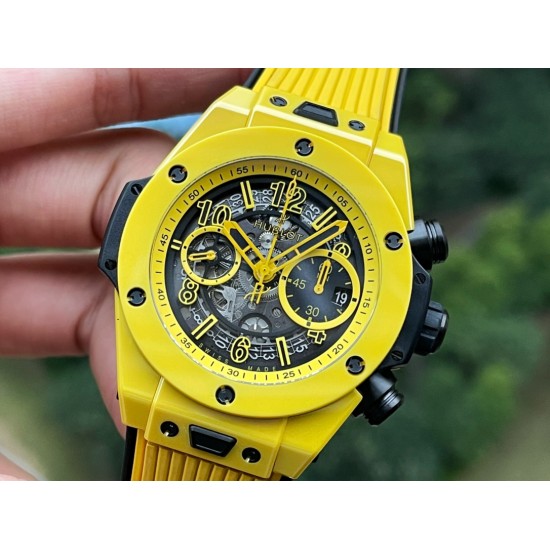 Hublot-Big Bang Unico 42mm Yellow Magic Ceramic/RU Skeleton Dial BBF A1280
