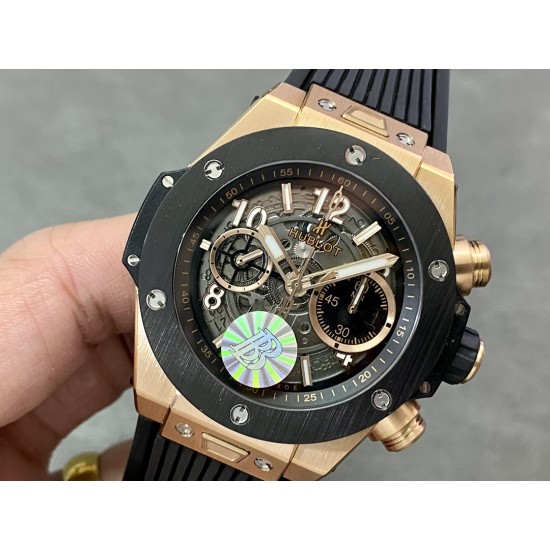 Hublot-Big Bang Unico 42mm RG/RU Black Ceramic Bezel BBF HUB1280