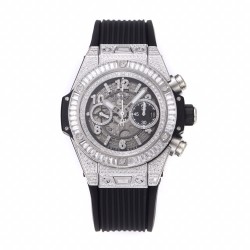 Hublot-Big Bang Unico 44mm Gems Bezel Titanium/SS/Diams Rubber BBF A1280