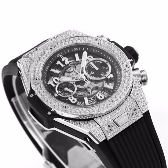 Hublot-Big Bang Unico 44mm Diams Bezel Titanium/SS/Diams Rubber BBF A1280