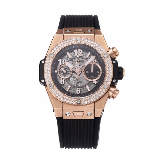 Hublot-Big Bang Unico 44mm Diams Bezel Titanium/RG Rubber BBF A1280