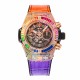 Hublot-Big Bang Unico 44mm Rainbow Gems Bezel Titanium/SS/Diams Rubber BBF A1280