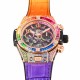 Hublot-Big Bang Unico 44mm Rainbow Gems Bezel Titanium/SS/Diams Rubber BBF A1280