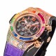 Hublot-Big Bang Unico 44mm Rainbow Gems Bezel Titanium/SS/Diams Rubber BBF A1280