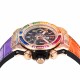 Hublot-Big Bang Unico 44mm Rainbow Gems Bezel Titanium/SS/Diams Rubber BBF A1280