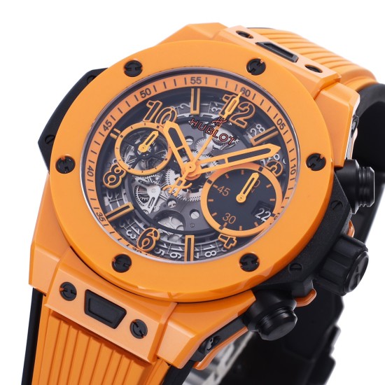 Hublot-Big Bang Unico 42mm Orange Magic Ceramic/RU Skeleton Dial BBF A1280