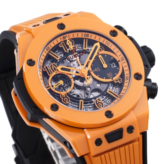 Hublot-Big Bang Unico 42mm Orange Magic Ceramic/RU Skeleton Dial BBF A1280
