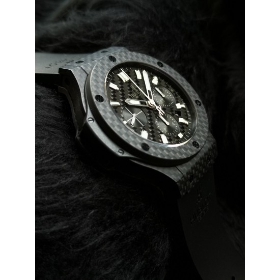 Hublot-Big Bang Evolution Carbon Fiber Chronograph 44mm Blk/RU V6 HUB4100