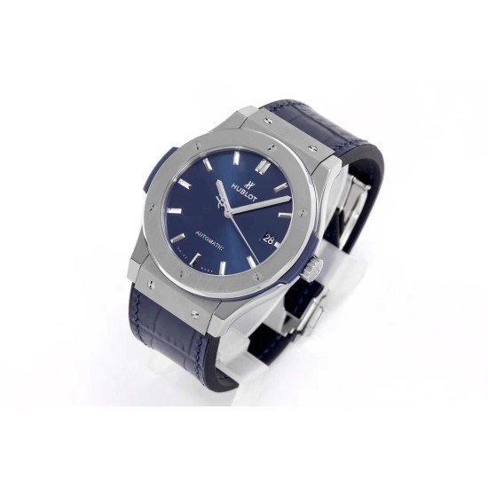 Hublot-Classic Fusion Bang 45mm TI/LE/RU Blue WWF A2892 Mod
