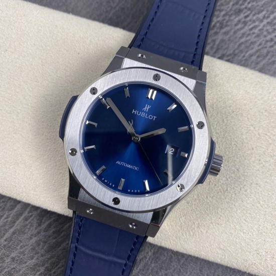 Hublot-Classic Fusion Bang 45mm TI/LE/RU Blue WWF A2892 Mod