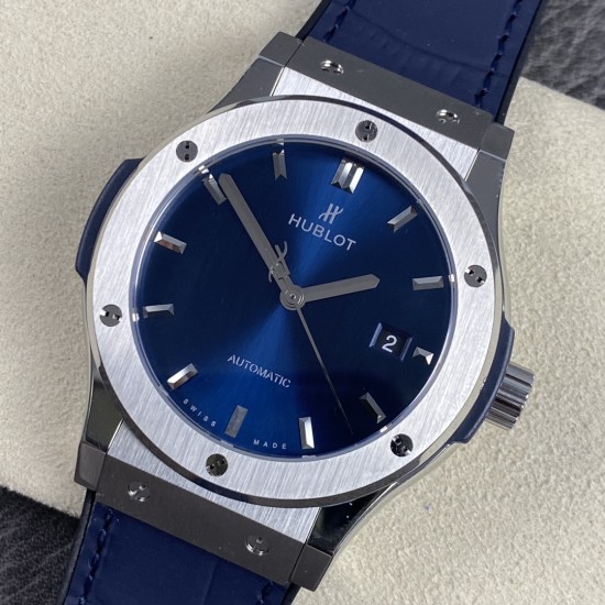 Hublot-Classic Fusion Bang 45mm TI/LE/RU Blue WWF A2892 Mod