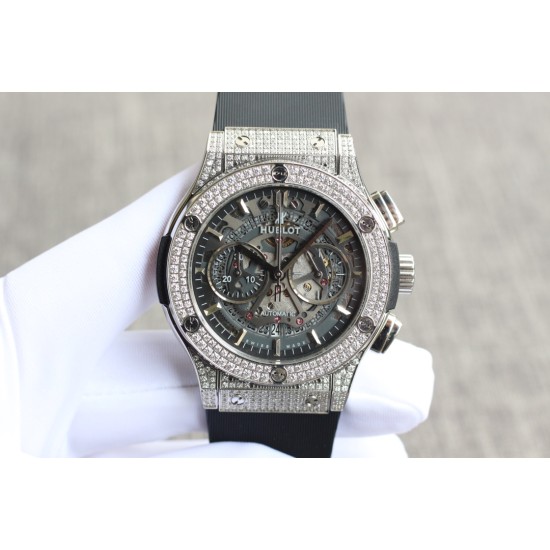Hublot-Classic Fusion 43mm Diamonds SS/RU Skeleton TAF HUB1143