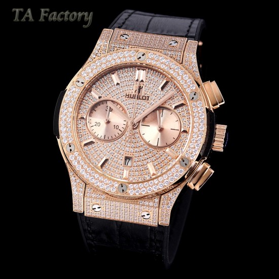 Hublot-Classic Fusion 45mm Diamonds RG/RU Diams Dial TAF HUB 1143