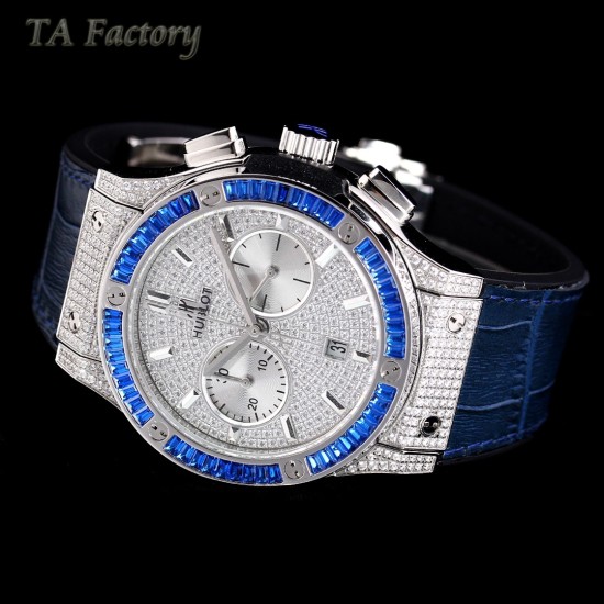 Hublot-Classic Fusion 45mm Diamonds SS/RU Diams Dial TAF HUB 1143