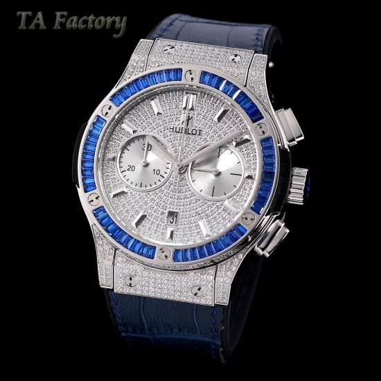 Hublot-Classic Fusion 45mm Diamonds SS/RU Diams Dial TAF HUB 1143