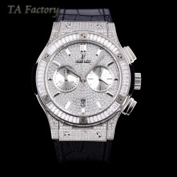 Hublot-Classic Fusion 45mm Diamonds SS/RU Diams Dial TAF HUB 1143