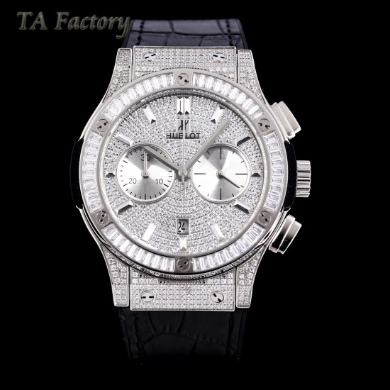 Hublot-Classic Fusion 45mm Diamonds SS/RU Diams Dial TAF HUB 1143