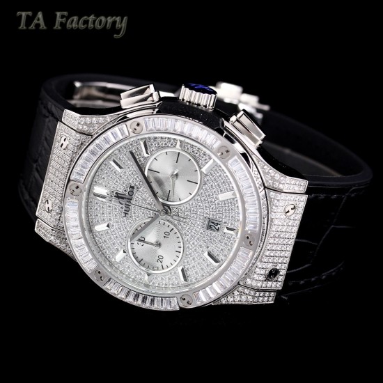 Hublot-Classic Fusion 45mm Diamonds SS/RU Diams Dial TAF HUB 1143