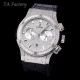 Hublot-Classic Fusion 45mm Diamonds SS/RU Diams Dial TAF HUB 1143