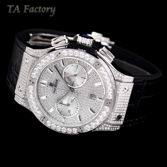 Hublot-Classic Fusion 45mm Diamonds SS/RU Diams Dial TAF HUB 1143