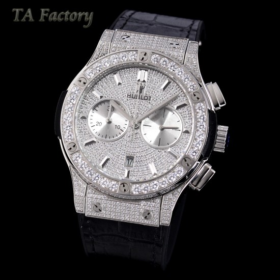 Hublot-Classic Fusion 45mm Diamonds SS/RU Diams Dial TAF HUB 1143