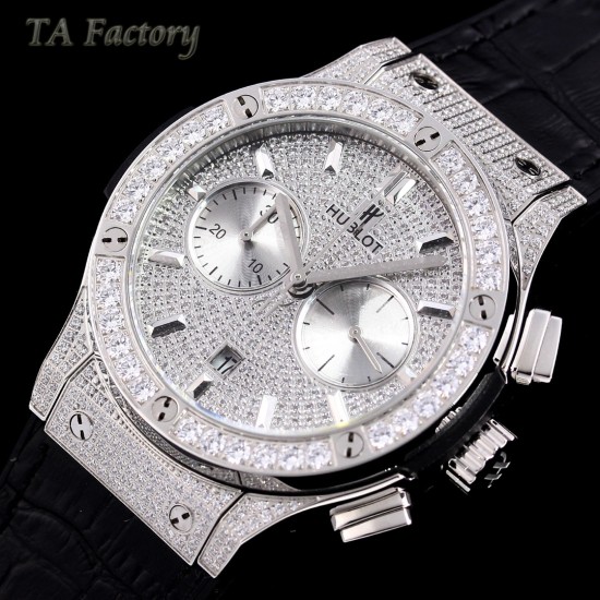 Hublot-Classic Fusion 45mm Diamonds SS/RU Diams Dial TAF HUB 1143