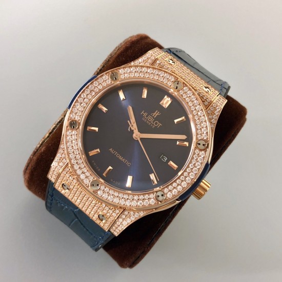 Hublot-Classic Fusion Bang 45mm Diamonds RG/LE Blue MY9015 Mod