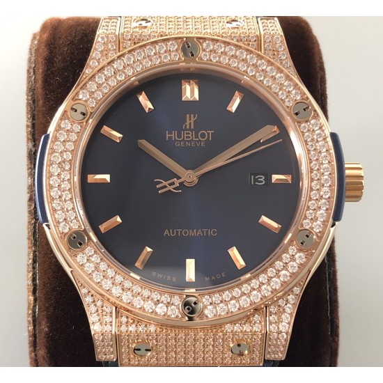 Hublot-Classic Fusion Bang 45mm Diamonds RG/LE Blue MY9015 Mod