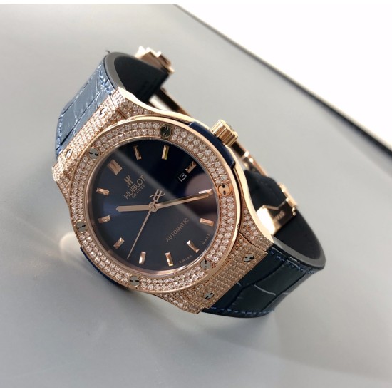 Hublot-Classic Fusion Bang 45mm Diamonds RG/LE Blue MY9015 Mod