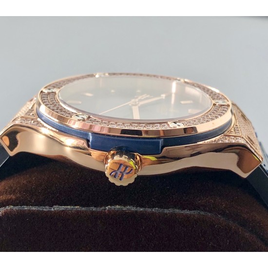 Hublot-Classic Fusion Bang 45mm Diamonds RG/LE Blue MY9015 Mod