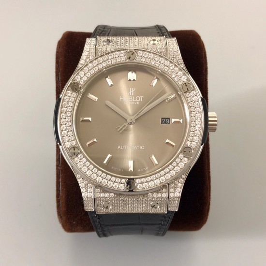 Hublot-Classic Fusion Bang 45mm Diamonds SS/LE Silver MY9015 Mod