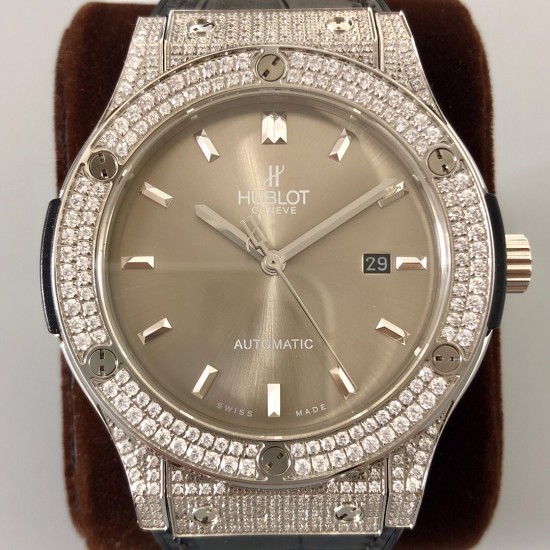 Hublot-Classic Fusion Bang 45mm Diamonds SS/LE Silver MY9015 Mod