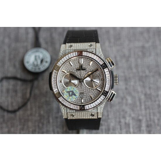 Hublot-Classic Fusion 45mm Diamonds SS/RU Diams Dial TAF HUB 1143