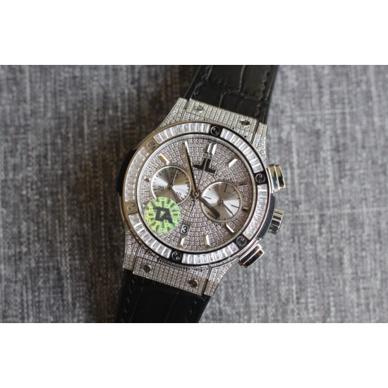 Hublot-Classic Fusion 45mm Diamonds SS/RU Diams Dial TAF HUB 1143