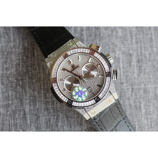 Hublot-Classic Fusion 45mm Diamonds SS/RU Diams Dial TAF HUB 1143