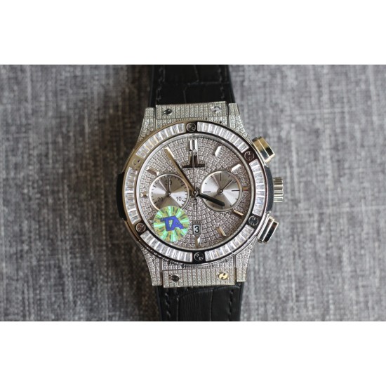 Hublot-Classic Fusion 45mm Diamonds SS/RU Diams Dial TAF HUB 1143