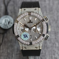 Hublot-Classic Fusion 45mm Diamonds SS/RU Diams Dial TAF HUB 1143
