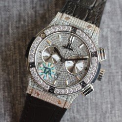 Hublot-Classic Fusion 45mm Diamonds SS/RU Diams Dial TAF HUB 1143