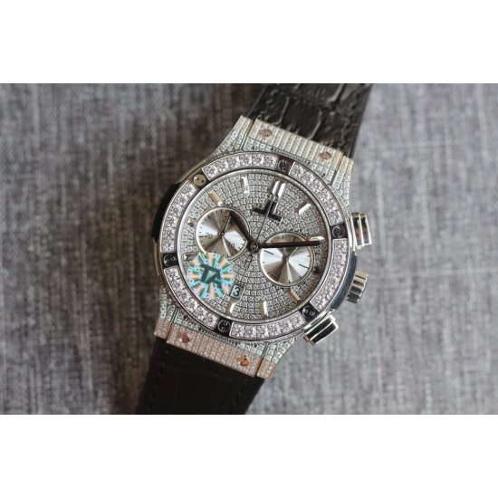 Hublot-Classic Fusion 45mm Diamonds SS/RU Diams Dial TAF HUB 1143