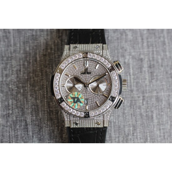 Hublot-Classic Fusion 45mm Diamonds SS/RU Diams Dial TAF HUB 1143