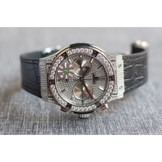 Hublot-Classic Fusion 45mm Diamonds SS/RU Diams Dial TAF HUB 1143