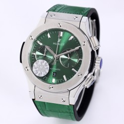 Fusion Bang 43mm Chrono SS/LE Green  TAF A7750 Secs @ 3