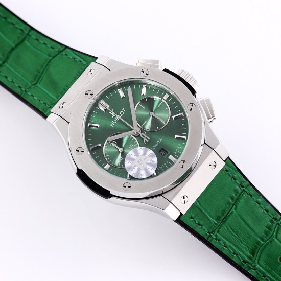 Fusion Bang 43mm Chrono SS/LE Green  TAF A7750 Secs @ 3